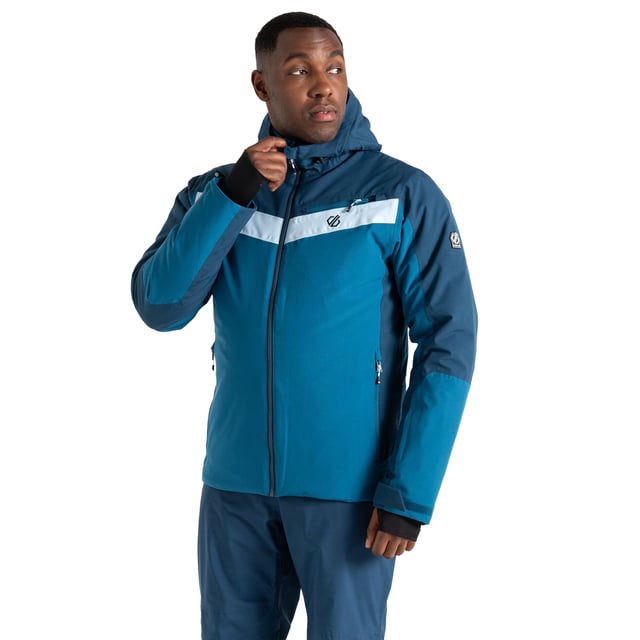 Lining: Recycled Polyester. Fabric: Stretch. Design: Contrast, Logo. Fabric Technology: ARED 30/30, Breathable, Durable, PFC Free, PFOA Free, PFOS Free, Showerproof, Water Repellent, Waterproof. Cuff: Adjustable, Touch Fastening Tab. High Warmth, Padded, Scrim Back Panel, Taped Seams. Neckline: Hooded. Sleeve-Type: Long-Sleeved. Hood Features: Concealed Toggle Adjuster, Grown On Hood, Technical. Pockets: 1 Chest Pocket, 2 Lower Pockets, Ski Pass Pocket, Zip. Fastening: Full Zip. 30000g/m²/24hrs. Waterproof Rating: 30000mm. Hem: Adjustable. Sustainability: Made from Recycled Materials. L: 42 in. 5XL: 57 in.
