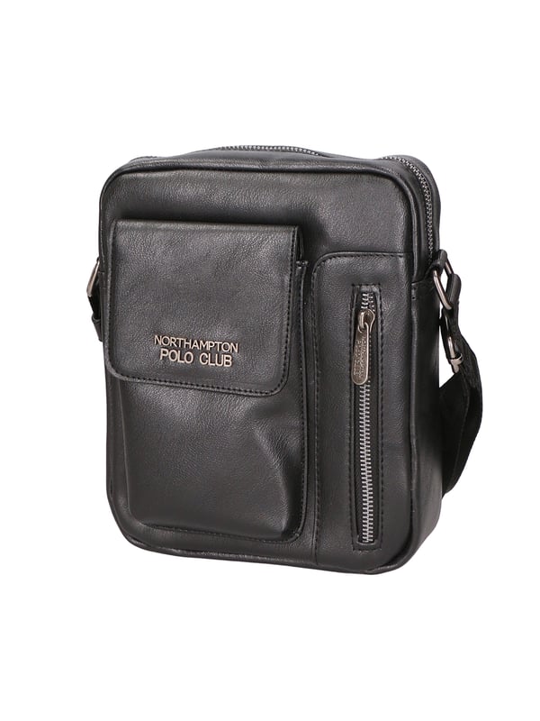 Northampton polo club Herren -Messenger -Umhängetasche in veganem Leder mit Einzelfach.