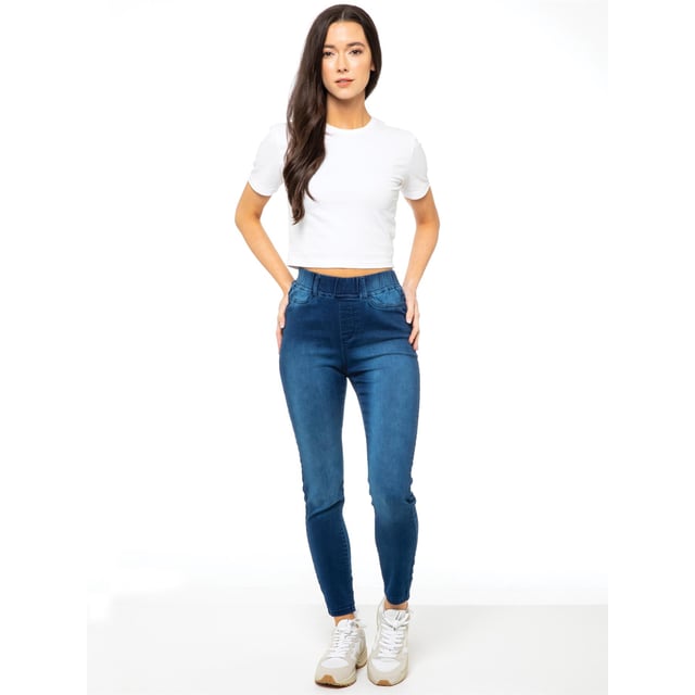 Enzo Womens Skinny Jeggings. Made from premium stretch material fabric for a comfort fit and unrestricted movement. Featuring 2 Back Pockets Belt Loops And Elasticated Waist For Comfort. Ideal for Casual Or Workwear