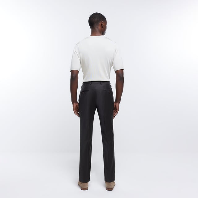 River Island Mens Suit Trousers Brown Slim Fit Wool Premium