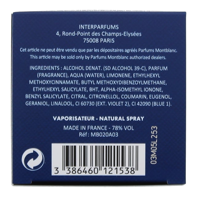 Explorer Ultra Blue is a Citrus Aromatic fragrance for men which was created by Jordi Fernández, Olivier Pescheux and Antoine Maisondieu, and launched in 2021 by Montblanc. The fragrance has top notes of Sicilian Bergamot, Pink Pepper and Exotic Fruits; middle notes of Sea Notes and Ambergris, and base notes of Woodsy Notes, Indonesian Patchouli Leaf and Leather. The fragrance is a clean, fresh one, made to be worn in the heat of summer.