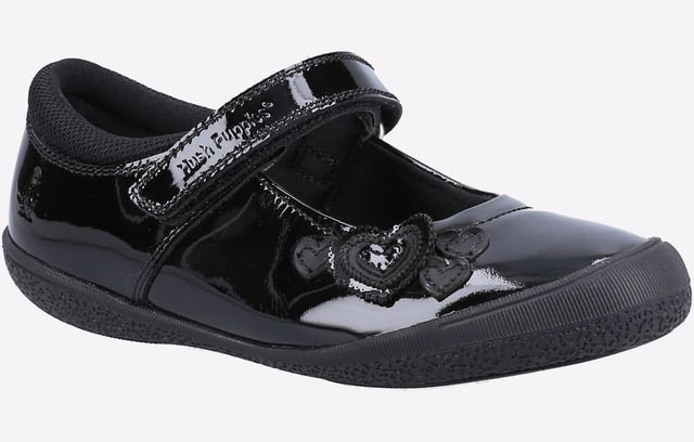 Trendy Girls Back To School Shoe; The Rosanna Patent offers a durable and sturdy TPR sole with a decorative heart embellishment so your feet can look and feel great all day. Fit Left Fit Right - Unique fitting system allows for 5 different width fittings for each individual foot. Every pair of shoes comes with 3 pairs of footbeds.
- Enhanced Toe and Heel Guards- Pretty Floral Sole Design- Approx 12mm Heel Height- Fashionable Decorative Floral Design