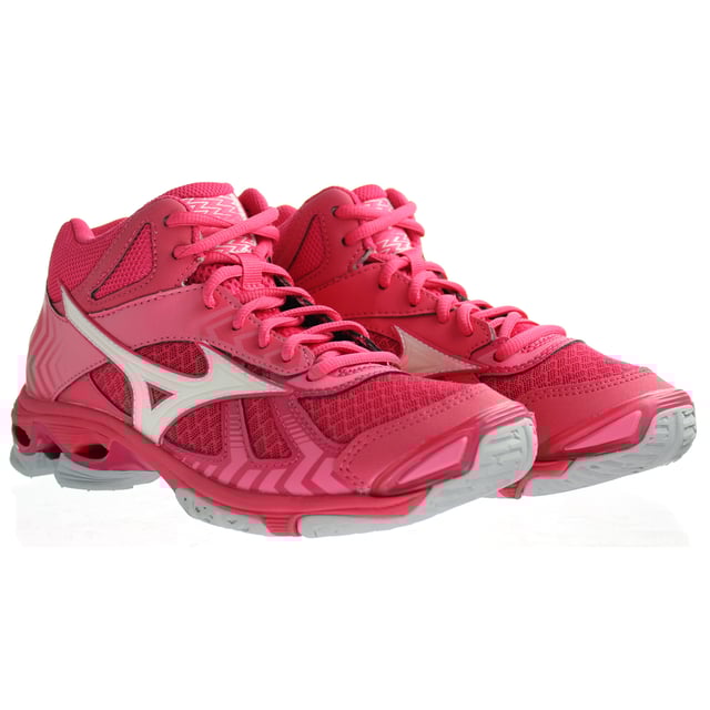 Mizuno Indoor Wave Bolt 7 Mid Womens Pink Trainers