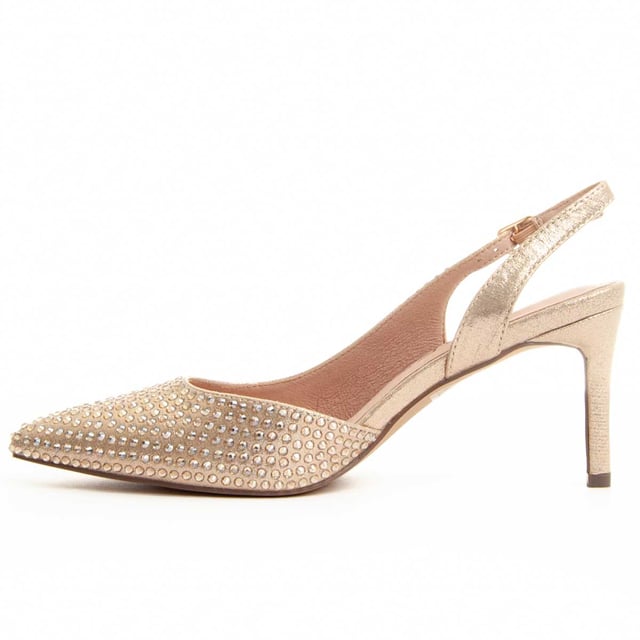 Damen-Halbschuh. Gepolsterte Innensohle aus Naturleder. Bequeme Passform. Rutschfeste Sohle. Verstärkte Nähte. Hergestellt von anderen Marken für unsere Marke. Ungefährer Maß: 8 cm Absatz.