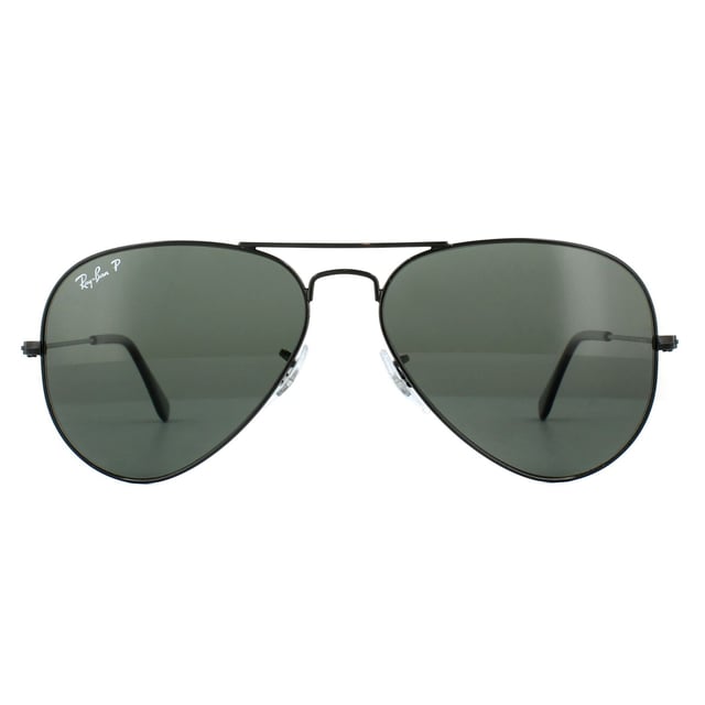 Ray Ban Sunglasses Aviator 3025 Black Green Polarized 002 58 62mm