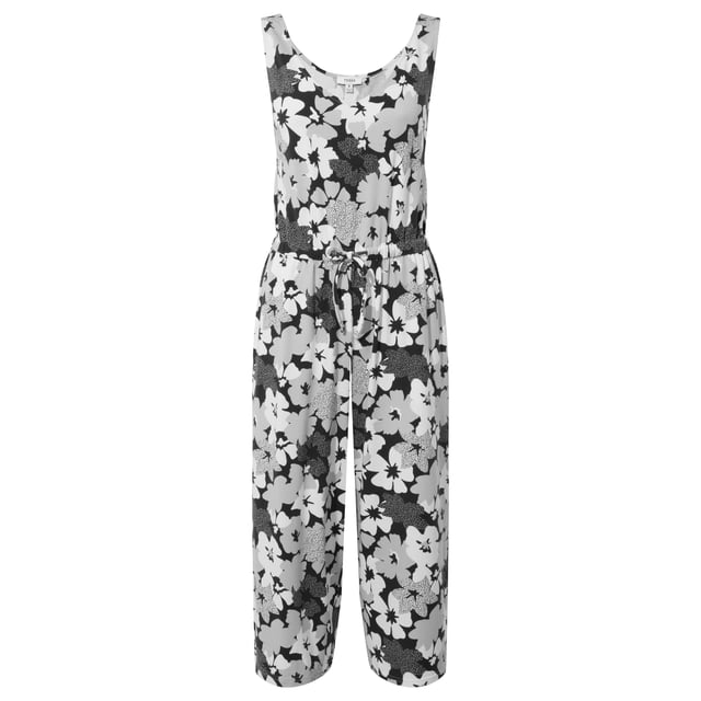 Emmie Womens Jumpsuit Black Floral Print