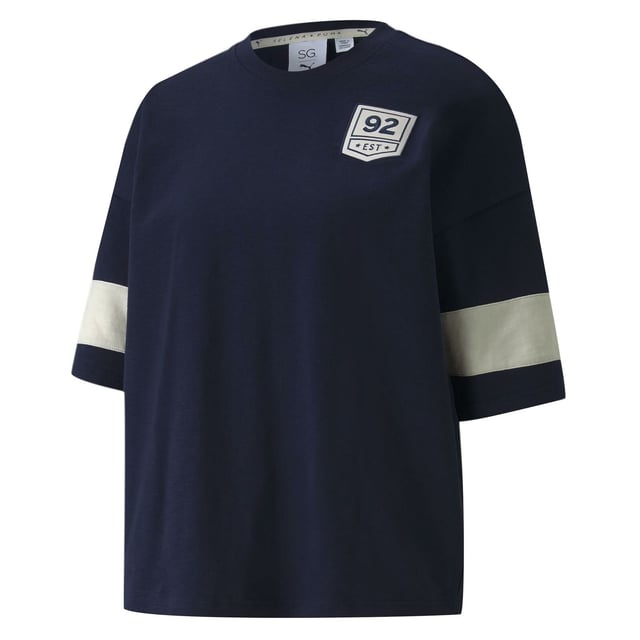 Puma x Selena Gomez Camiseta de manga corta para mujer Casual Tee Azul marino 597079 03
