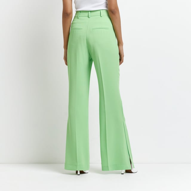 River Island Womens Flared Trousers Lime Green