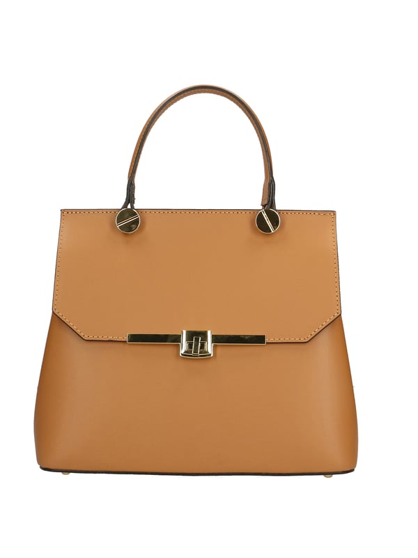Bolso de mano para mujer en piel genuina arrugada con doble compartimento. Equipado con una correa de hombro extraíble. Producto artesanal italiano. Fabricado en Italiaù