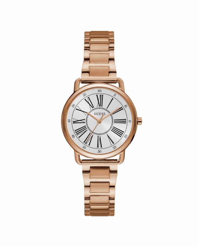 Guess W1148L3 - Damenuhr Quarz aus Edelstahl• Material: Edelstahl• Glas: Mineral• Armband: Edelstahl• Farbe: Rosegold• Wasserbeständigkeit: 30 m (3 ATM)• Gehäusegröße: 34 mm