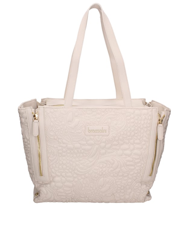 Bolso bandolera para mujer. El cierre es con cremallera. Los bolsillos internos son uno con cremallera y dos abiertos. Los bolsillos externos están ausentes. Falta la correa para el hombro. El mango es de ecopiel. Hay un compartimento interno. El material exterior es 100% Poliuretano. Internamente es 100% Poliéster. Medidas: 45x27x15 cm. Producto de moda
