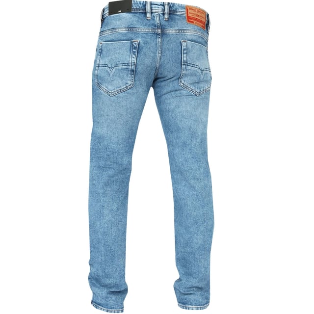 Diesel Blue Denim Jeans, 99% bomull, 1% elastan, Dieselmärke, Ljusblå, Made In Mauritius