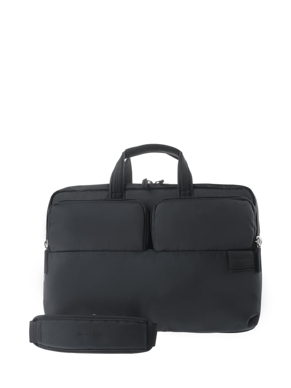Unisex handtas met ritssluiting. twee open binnenzakken. twee voorvakken met ritssluiting en twee achtervakken met ritssluiting aan de buitenkant. verstelbare en afneembare schouderband. Polyester handvat. een binnencompartiment.  extern materiaal. polyester binnenkant. Afmetingen: 44x29x9 cm. Modeproduct