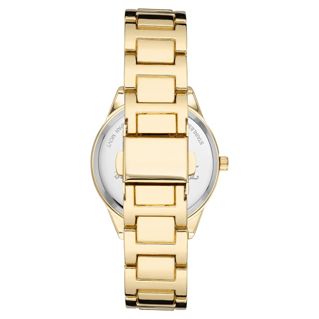 Gender: Women
Main color: Gold
Clockwork: Quartz: Battery
Display format: Analog
Water resistance: 0 ATM
Closure: Folding Clasp
Functions: No Extra Function
Case color: Gold
Case material: Metal
Case width: 34
Case length: 34
Facing: None
Wristband color: Gold
Wristband material: Metal
Strap connecting width: 8
Wrist circumference (max.): 20.5
Shipment includes: Watch box
Style: Fashion
Case height: 8
Glass: Mineral Glass
Display color: Grey
Power reserve: No automatic
bezel: none
Watches Extra: None