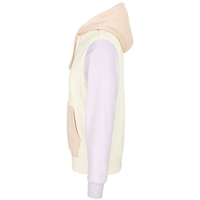 Material: 80% Organic Combed Cotton, 20% Recycled Polyester. Fabric: Brushed Back Fleece. Design: Contrast Panel. 280gsm. Hood Features: Drawcord, Lined. Hem: Fitted, Ribbed. Drop Shoulder, Locker Patch, Unbranded Size Label. Cuff: Fitted, Ribbed. Neckline: Hooded, Taped. Sleeve-Type: Long-Sleeved. Pockets: 1 Kangaroo Pocket. Fastening: Pull Over. Sustainability: ACCORD, Amfori, BSCI, Fair Wear Approved, Oeko-Tex Standard 100 Certified, PETA-Approved Vegan, REACH.