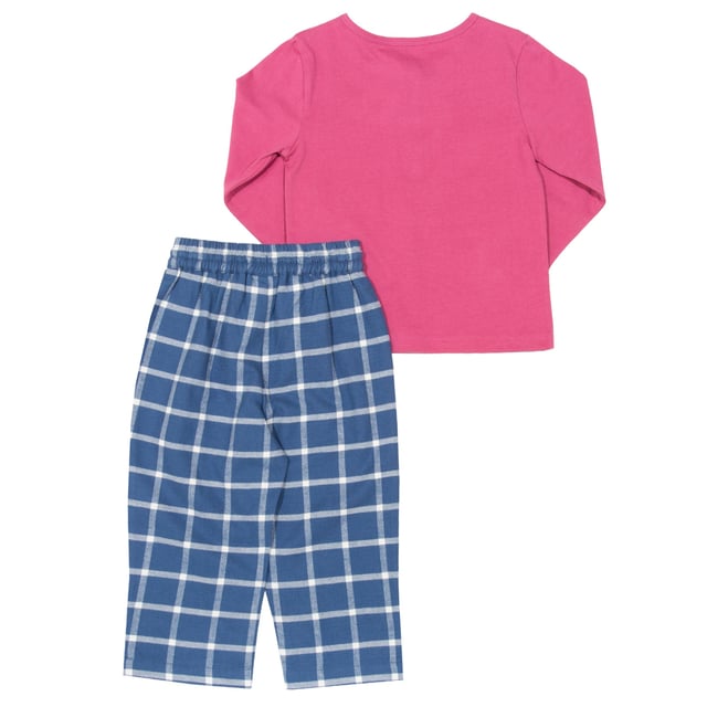 New! Very special organic cotton pyjamas that will help your little one snooze in comfort and style. Offering the softest single jersey grandad style top with coconut button details in our seasonal rhubarb pink, and our super-soft navy blue and cream brushed check trousers for next-to-skin comfort and kindness.