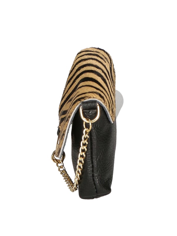 Bolso clutch de mujer de un compartimento, bandolera ajustable y extraíble. Producto italiano hecho a mano en genuina piel Dollaro + Horse. Hecho en Italia
