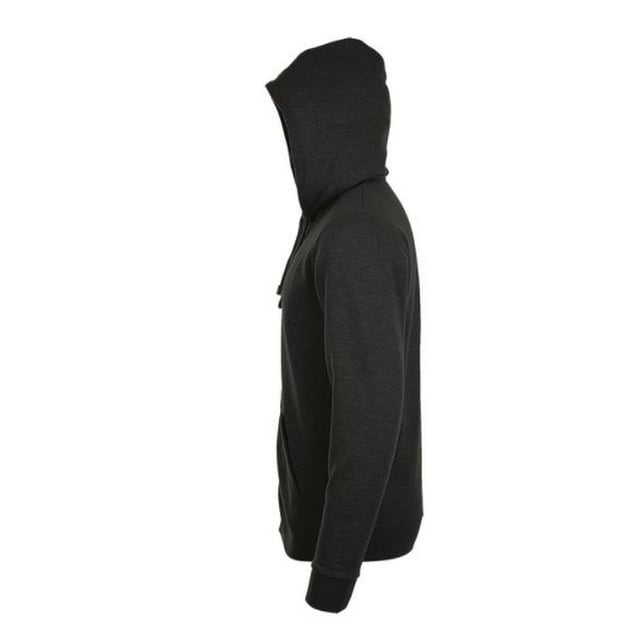Mens hoodie. Drop shoulder style. Brushed back fleece. Hood with self fabric drawcord. Full length front zip. Two front pockets. Ribbed cuffs and hem. 260gsm. Fabric: 50% Cotton, 50% Polyester. Mens Chest (to fit inches): S(36/38), M(38/40), L(41/42), XL(43/44), XXL(45/47).