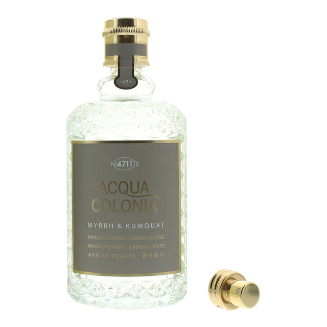 Acqua Colonia Myrrh & Kumquat by 4711 is a warm sweet aromatic citrus fragrance for women and men. This scent features myrrh and kumquat. Acqua Colonia Myrrh & Kumquat was launched in 2018..