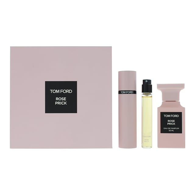 Rose Prick, launched in 2020, is a captivating Chypre Floral fragrance designed for both men and women by Tom Ford. Ideal for fall, this versatile scent is perfect for day or night wear. It opens with vibrant top notes of turmeric and Sichuan pepper, leading into a heart of exquisite Turkish, Bulgarian, and May roses. The fragrance concludes with warm base notes of tonka bean and patchouli. This elegant gift set includes a 50ml Eau de Toilette and a 10ml travel spray, making it a timeless choice for any fragrance lover.