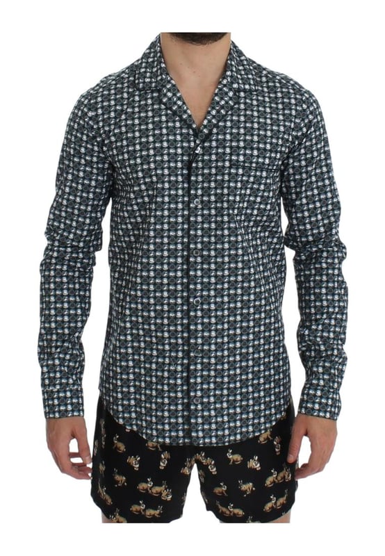 100% Authentic brand new with tags Dolce & Gabbana Very Exclusive Pajama Nightshirt
  From the exclusive MainLine Blacklabel Dolce & Gabbana collection
  Material: 100% Cotton
  Color: Green with hat motive print
  Great luxury feeling
  One chest pocket
  Full front button closure
  Logo Details
  Made in Italy
  SIZE: IT3 / EU S / US XS
  Perfect for men