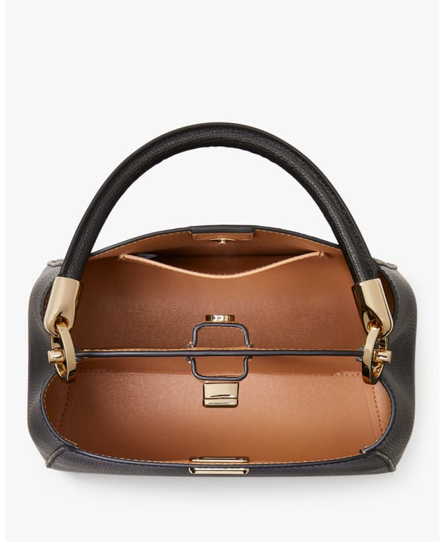 Phoebe Refined Grain Leather Top Handle Satchel, Back Slip Pocket,  Length: 11.50 Cm,  Width: 17.00 Cm,  Height: 20.50 Cm