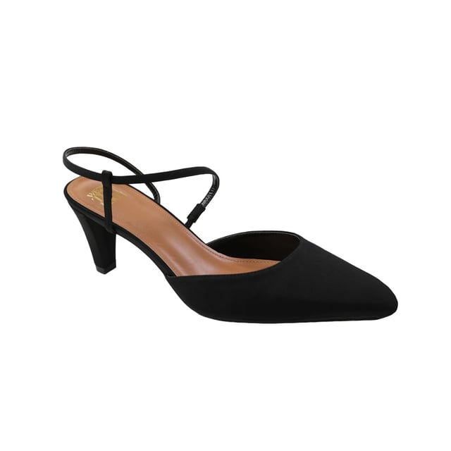 Bovenstuk: Kunstleer, Lycra. Buitenzool: Synthetisch. Kruisband, Slingback. Hoge Hak. Hakhoogte: 2in. Ontwerp: Eenvoudig. Teenstijl: Puntig. Bevestiging: Elastische riemen. Zacht. Geschikt voor: Breed.