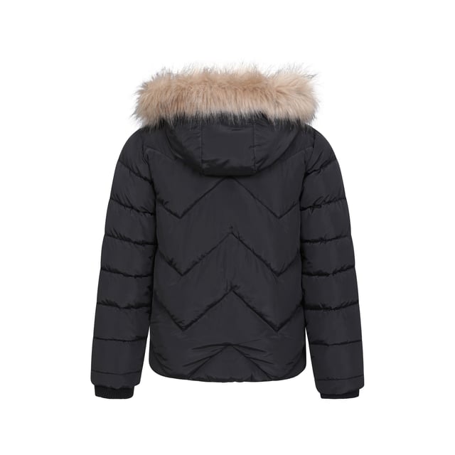 Material: Elastane, Elastodiene, Modacrylic, Polyester, Synthetic. Lining: Fleece. Fabric: Microfibre. Design: Logo, Plain. Fabric Technology: DWR Finish, Insulating, Isotherm, PFC Free, Water Resistant. Cuff: Elasticated. Neckline: Hooded. Sleeve-Type: Long-Sleeved. Hood Features: Faux Fur Trim. Length: Short. Pockets: 2 Side Pockets. Fastening: Full Zip. 5-6 Years: 24 in. 7-8 Years: 26 in. 9-10 Years: 28.5 in. 11-12 Years: 31 in. 13 Years: 33 in.