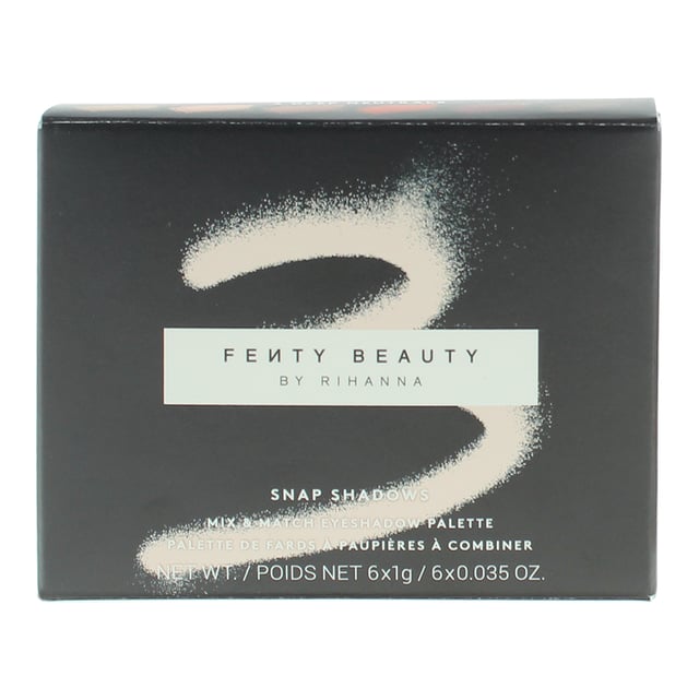 The Fenty Beauty Snap Shadows Mix & Match Eye Shadow Palette is an amazing portable eye shadow palette containing 6 rich, blendable shades. The shades can be used by themselves, or blended together to provide eye catching looks. The colours are eye blendable, rich, smooth, and have a range of finishes, from sheet to glitter.