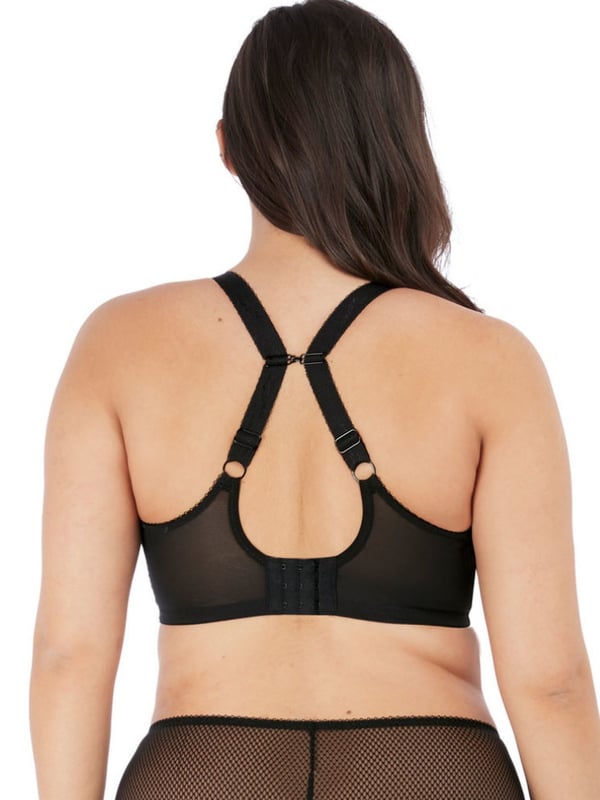 Elomi Charley Underwired Plunge Bra. With a low centre front, three section cup and embroidered non-stretch top cup. Product is made of 82% Nylon/Polyamide, 18% Elastane and is hand-wash only.