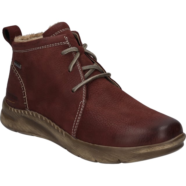 Gefertigt ist unsere Stiefelette aus langlebigem Nubuk-Leder, was dem Schuh eine besonders angenehme Haptik gibt. Diese Stiefelette ist für den Herbst mit hochwertigem Textil warm gefüttert. Die praktische Schnürung gibt dem Fuß beim Gehen und Stehen viel Halt. Die TopDryTex-Membran bietet zugleich warme als auch trockene Füße. Unser Modell hat eine herausnehmbare Sohle damit Du gegebenenfalls Deine eigenen Einlegesohlen nutzen kannst. Die Machart Strobel wird normalerweise für Sneaker verwendet weshalb sie den Schuh besonders leicht macht. Weite G ist die Komfortweite für alle normal gebauten Füße. Das alltagstaugliche Modell Conny 56 gibt Dir die Freiheit – Deinen Weg zu gehen.