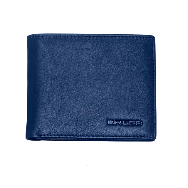 Length: 94mm; Width: 113mm; Height: 17mm; Material: Genuine Leather; Color: Blue; Pockets: 2; Card Holders: 4; ID Window: Yes; Bi-Fold: Yes; RFID Blocking: Yes