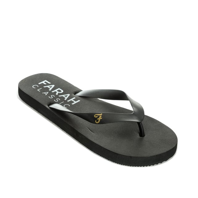 Farah Classic Shore Slip On Black Synthetic Mens Flip Flip Far0114 095 A61E