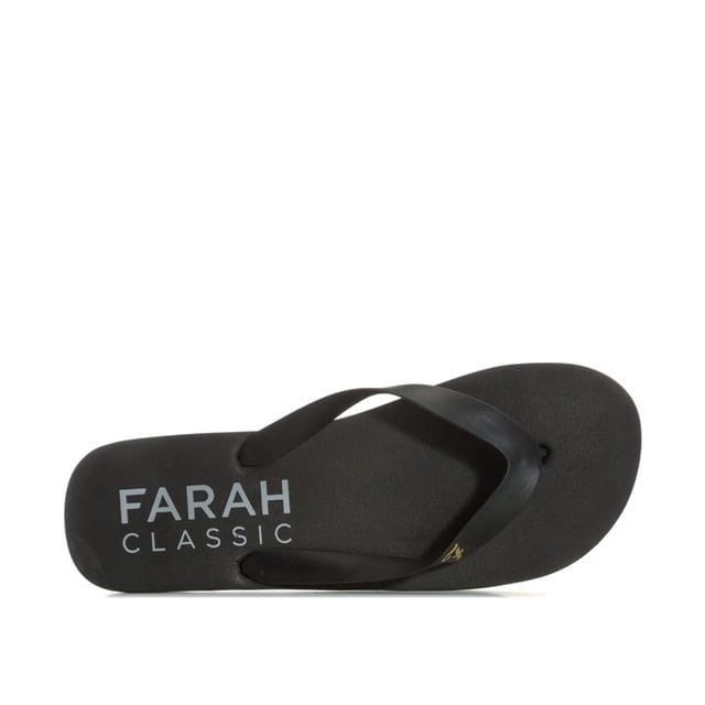 Farah Classic Shore Slip On Black Synthetic Mens Flip Flip Far0114 095 A61E