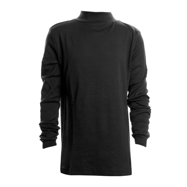 Unisex Boys and Girls Half Neck Long Sleeve T-Shirt.

 This comfortable and versatile long-sleeved t-shirt is perfect for little ones. Designed with a crew neck that offers extra coverage and a modern fit, it's ideal for everyday wear or special occasions.

 Unisex, it fits perfectly to boys and girls, offering a simple and elegant look.

 Made from a cotton-polyester blend, this t-shirt combines the natural softness of cotton with the durability of polyester, ensuring all-day comfort.

 Available in a wide range of solid colours, it is easy to match with any outfit. It also features cuffs on the sleeves, providing a firm fit and preventing the sleeves from slipping.

 An essential item for any child's wardrobe, practical and stylish!
 Composition: 50% Cotton, 50% Polyester
 Care:
- Wash at a maximum of 30ºC.
 - Use mild detergents.
 - Do not use bleach.
 - Dry at low temperature.
 - Iron at low temperature.