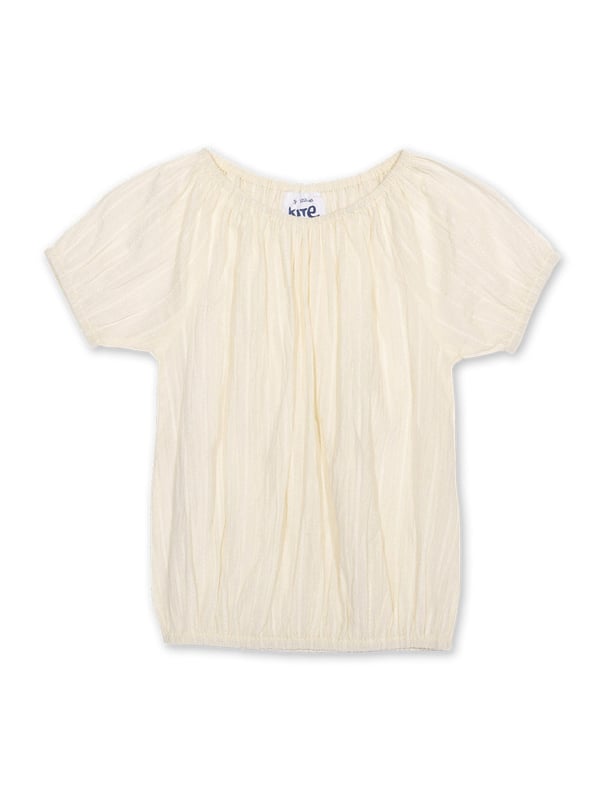100% organic cotton | Proud to be certified to the Global Organic Textile Standard (GOTS) | Cream | Woven jacquard stripe | Short sleeved | Elasticated cuffs, hem and neckline | Made in India | Machine washable at 40 degrees, or at 30 degrees to be kinder to the planet
