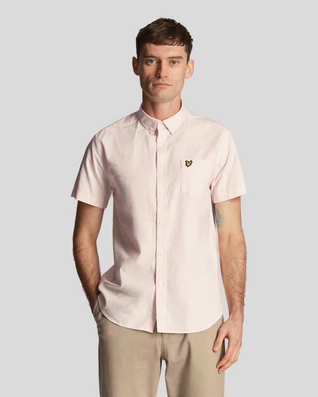 Camisa Oxford de manga corta Lyle Scott para hombre en rosa