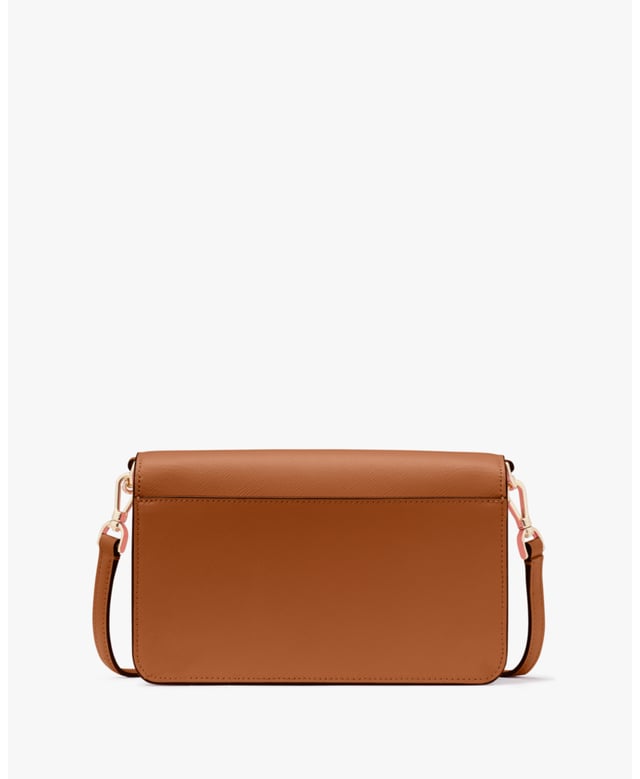 Madison Saffiano Leather Willow Small Flap Crossbody, Metal Pinmount With Spade Logo, 8 Credit Card Slots, Front Zip Compartment, Back Slip Pocket,  Length: 5.00 Cm,  Width: 12.50 Cm,  Height: 20.00 Cm
