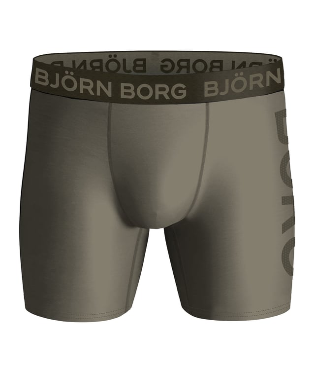 Björn Borg - Men’s 3 Pack Performance BoxersBjörn Borg Men’s Boxers are the perfect solution for your underwear drawer. They have been designed with performance and sport in mind and have a great fit that will keep you comfortable throughout the day.These high performance underwear with the perfect fit are developed for training. They are made from soft stretch quality fabric treated with Hydro Pro functionality that wicks moisture away from the skin to keep you dry. With smooth seams and elastic to avoid chafing, and an iconic signature elastic waistband in soft microfiber for extra comfort. They are made from 90% Recycled Polyester, which keeps them soft and stretchy.The medium leg length makes these Björn Borg boxers ideal for whatever sport or activity you get up to, while still giving you enough coverage to look stylish when you’re training in the gym or on the pitch.These boxers are perfect for both work and play, making them an ideal choice for topping up that underwear drawer. They come in 2 colour options which are: All Black or Black Khaki mix.These boxers are made from: 90% Polyester (Recycled), 10% Elastane and come in 4 sizes: Small, Medium, Large & X-Large. They come in 3 pairs per pack, making them great value for money and they are Machine Washable.Extra Product DetailsBjörn Borg Men’s BoxersSuitable For Sport3 Pairs Per PackPerformance FItGreat Value For MoneyMedium Leg LengthMid Waist RiseSoft Elasticated WaistbandMoisture Wicking2 Colour Options90% Recycled PolyesterAvailable in: S, M, L & XLMachine Washable