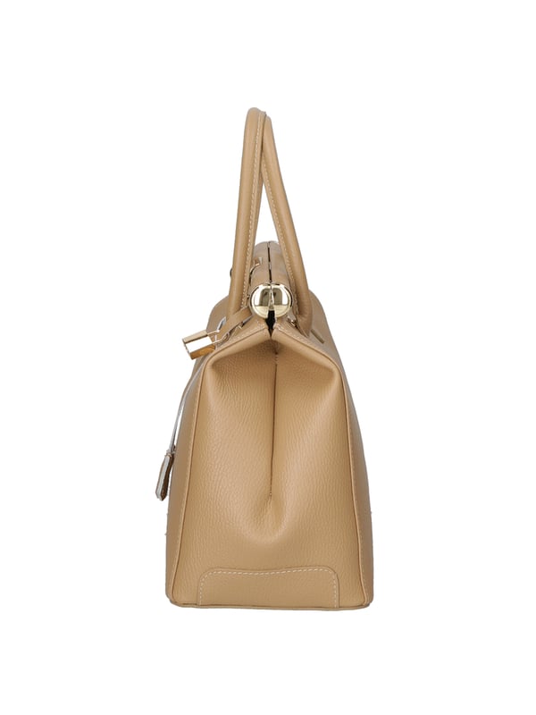 Bolso de mano de mujer de dos compartimentos con bandolera extraíble. Producto artesanal italiano en piel genuina dólar. Hecho en Italia