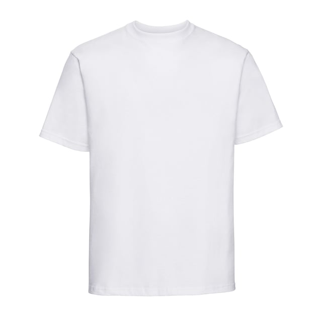 100% Combed Ringspun Cotton. Fabric: Single Jersey. Design: Plain. Neckline: Crew Neck. Sleeve-Type: Short-Sleeved. Cuff: Twin Needle Stitch. Hem: Twin Needle Stitch. Fabric Technology: Heavyweight. Taped Shoulders, Tubular. 210gsm. Sustainability: Amfori, Better Cotton Initiative, BSCI, Fair Labor Association, Oeko-Tex Standard 100 Certified, WRAP Certified.