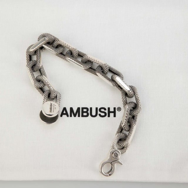 Accessories Ambush Amblem Textured Chain Bracelet in Silver