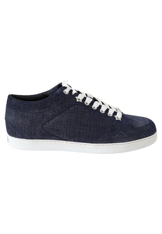 Gorgeous brand new with tags dustbag and shoe box
  100% Authentic Jimmy Choo Sneakers
  Model: ‘Miami odps’ Denim Printed Suede Sneakers
  Closure Style: Slip-on
  Color: Blue
  Material: Denim