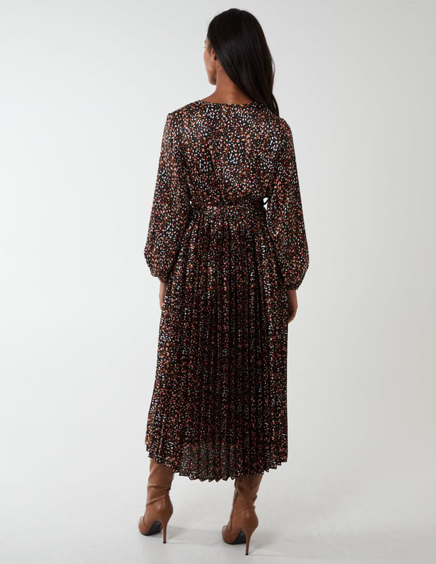 Ombre Wrap Belted Midi Dress