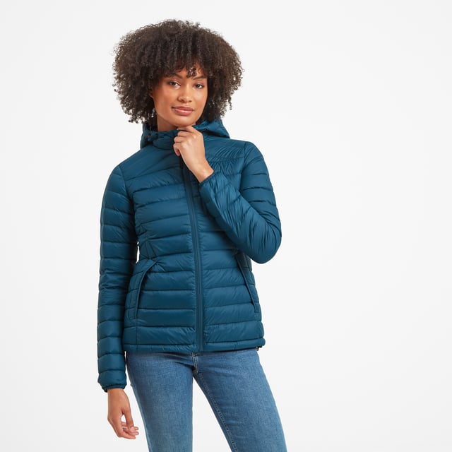 Drax Womens Hooded Down Jacket Lagoon Blue
