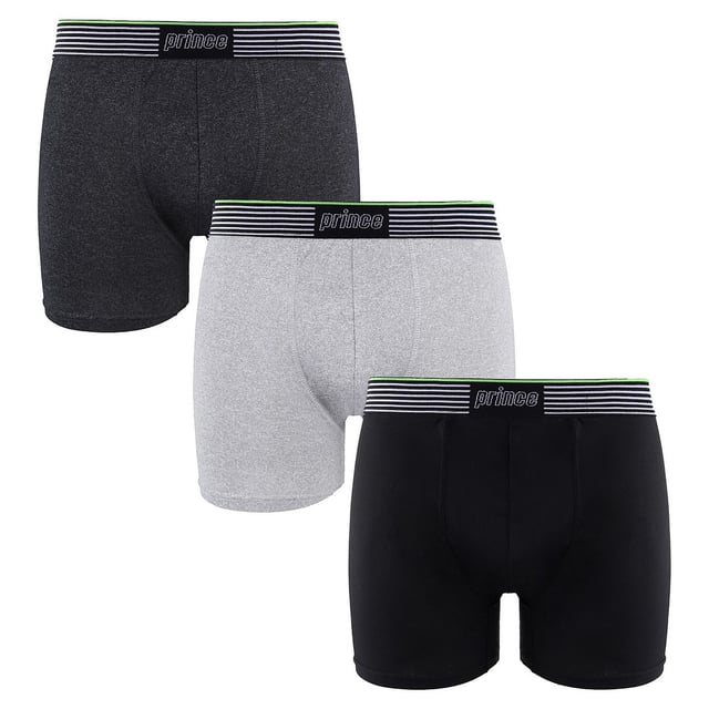 Prince Performance Range 3 Pack Black Grey Mens Boxers MUXPR061