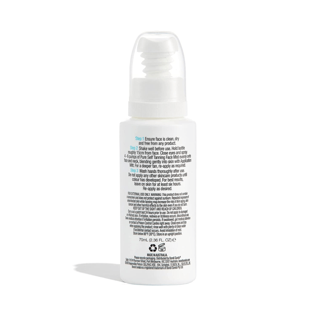 Bondi Sands The Australian Tan Pure Self Tanning Mist is an easy to use tanning mist, that delivers a brilliant golden glow, whilst also delivering Hyaluronic Acid, Vitamin C and Vitamin E. The formula is lightweight, refreshing and provides an instant burst of hydration.