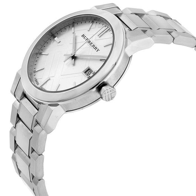 Specification Details Brand Burberry Model BU9000 Barcode Number 822138032971 Gender Unisex Case Diameter 38 mm Case Material Stainless Steel Case Colour Not specified Dial Colour Silver Band Material Stainless Steel Band Colour Not specified Movement Quartz Chronograph No Water Resistance 5 ATM