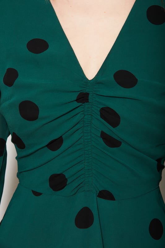 Green dress black spots store