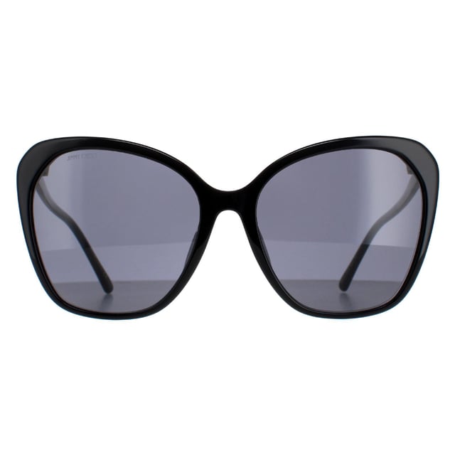 Jimmy Choo Butterfly Womens Black Grey ELE/F/S  Sunglasses are a modern butterfly frame, enhancing your facial features while providing optimal sun protection. The high-quality acetate material used in their construction ensure durability and comfort, making them the ideal companion for both everyday wear and special occasions. The Jimmy Choo logo features on the temples for brand authenticity.